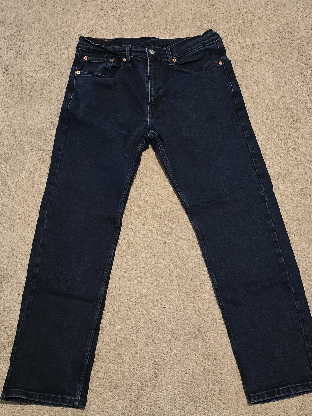 Levi's 505 Regular Fit Jeans Dark Navy Indigo Wash W32 L30 Men's Denim